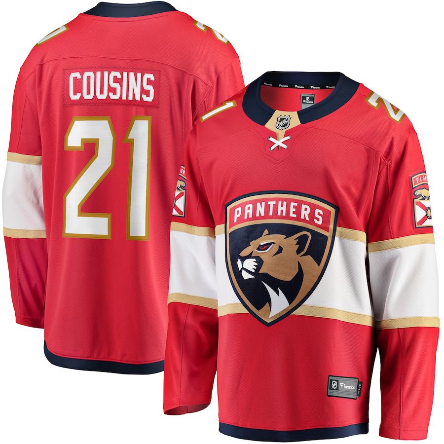 Men Florida Panthers #21 Nick Cousins Fanatics Branded Red Home Breakaway Player NHL Jersey